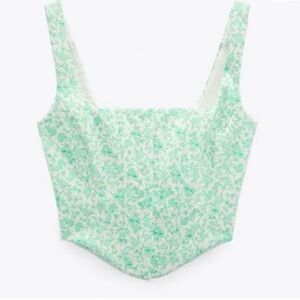 Zara Mint Floral Camisole Top